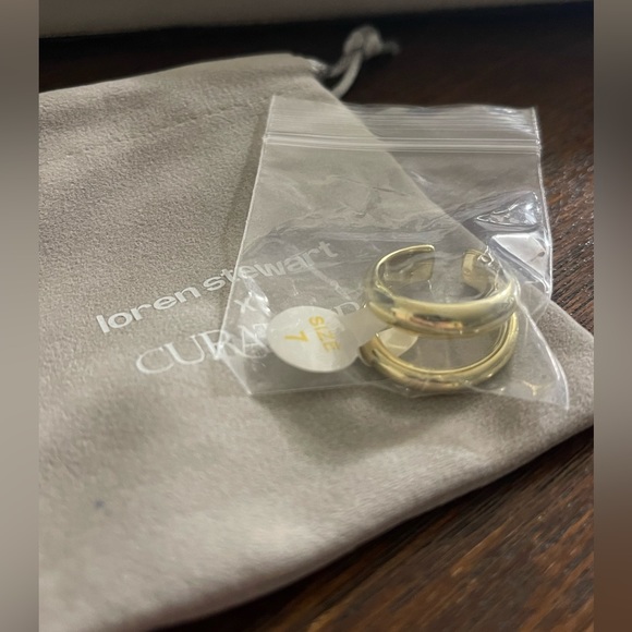 LOREN STEWART × CURATEUR Women’s Gold Deux Open Band Ring Size 7 - Picture 7 of 8